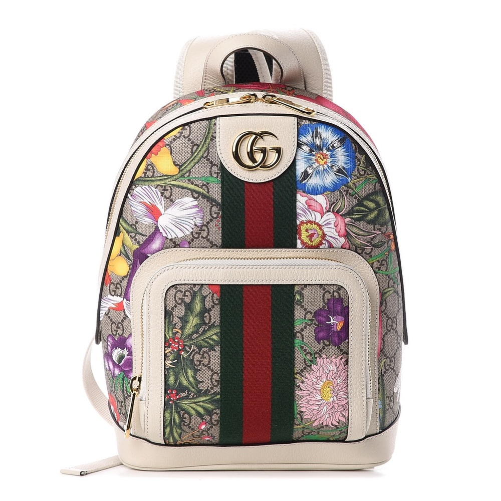 Gucci GG Supreme Flora Web Ophidia Small Backpack brand new